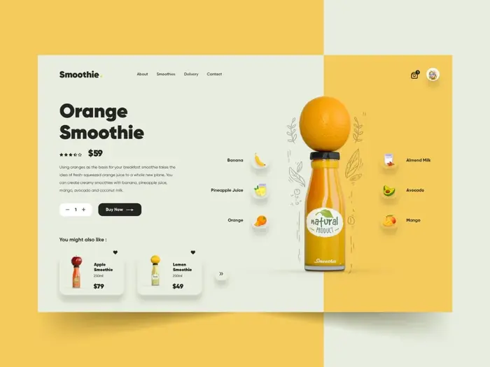 تصميم واجهة ويب Smoothie